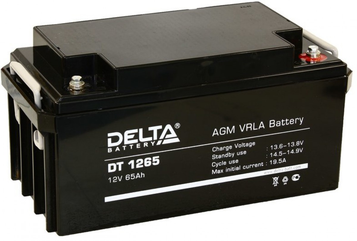 Agm vrla battery 12v. Батарея аккумуляторная Delta DT 1265. Delta DT 1265 (12в/65ач). Delta DT 1265 (12v / 65ah). Delta DT 12 V 65 Ah.